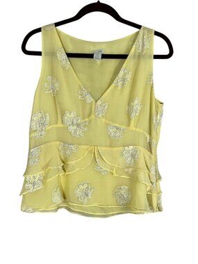 Colorful Silk Metallic Floral Top 12 Feminine Cottage Preppy Resort Euro Chic